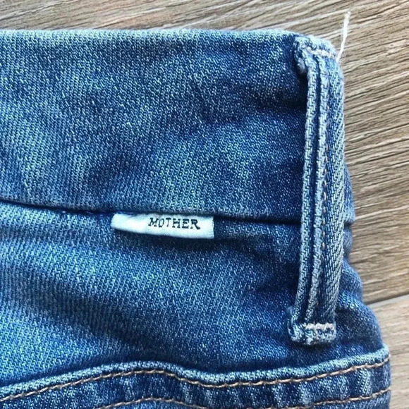 MOTHER High Waisted Looker Ankle Fray Denim Jeans One Smart Cookie Size 23 - Picture 13 of 16